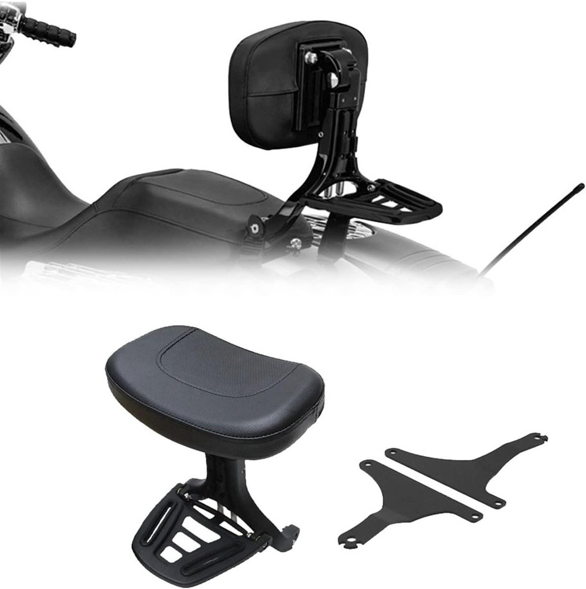 Motorfiets Rugleuning - Passagierssteun - Comfortabel Rijden - Verstelbaar Ontwerp - Niet gespecificeerd - Zwart
