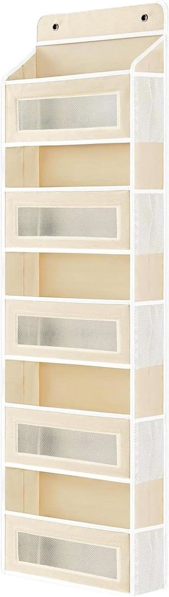 Deur Opbergrek - Hangende Organizer - Ruimte Besparen - 5 Laags Ontwerp - 145x40x17cm - Crème