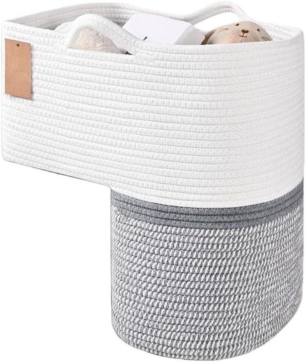 Trapmand Linnen - Opbergmand - Spullen Verplaatsen - Geweven Stevige Structuur - 40 x 20 x 10 cm - Neutrale Toon