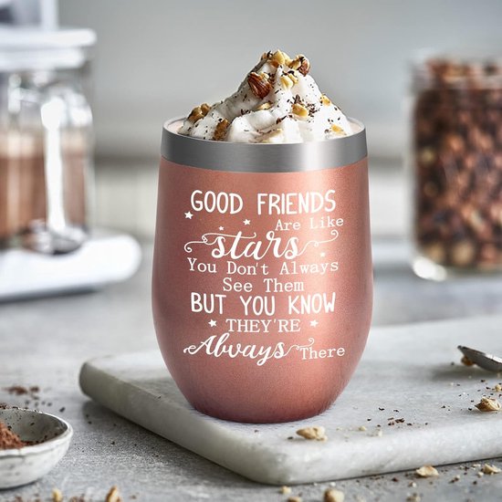 Geïsoleerde Mok - Reisbeker Thermobeker - Drinken Onderweg - Dubbele Wand Isolatie - 350 ml - Good Friends — afbeelding 2