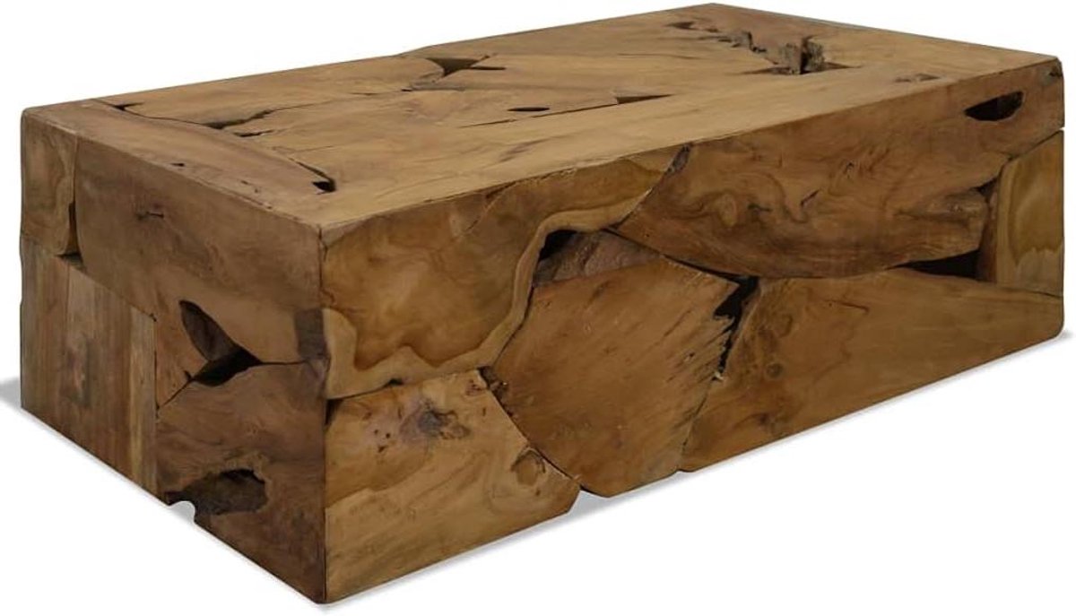 Salontafel - Bijzettafel - Woonkamer Decoratie - Handgemaakt Teakhout - 90 x 50 cm - Bruin