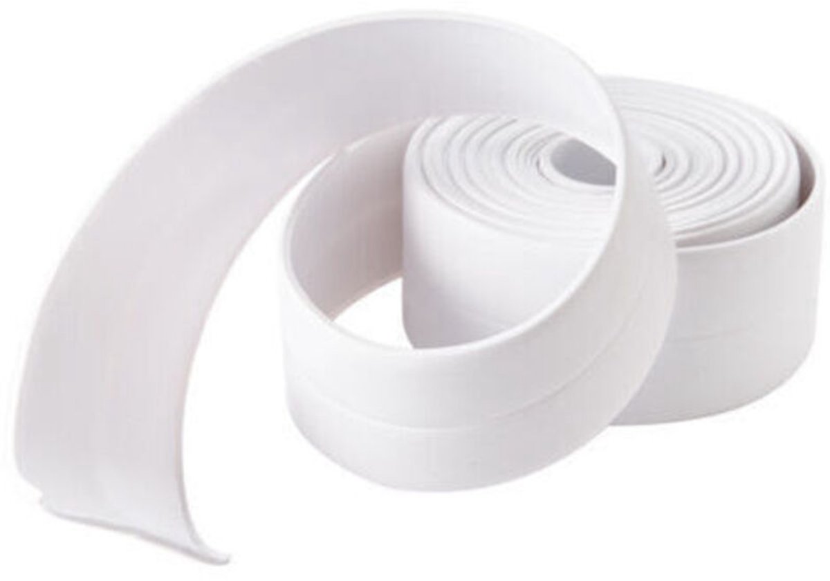 Schimmelwerende tape, diverse kleefsoorten, water- en vochtbestendige PVC-tape geschikt voor keukens en badkamers, 3 rollen - 6geschikt voorer x 3,8 cm, wit.