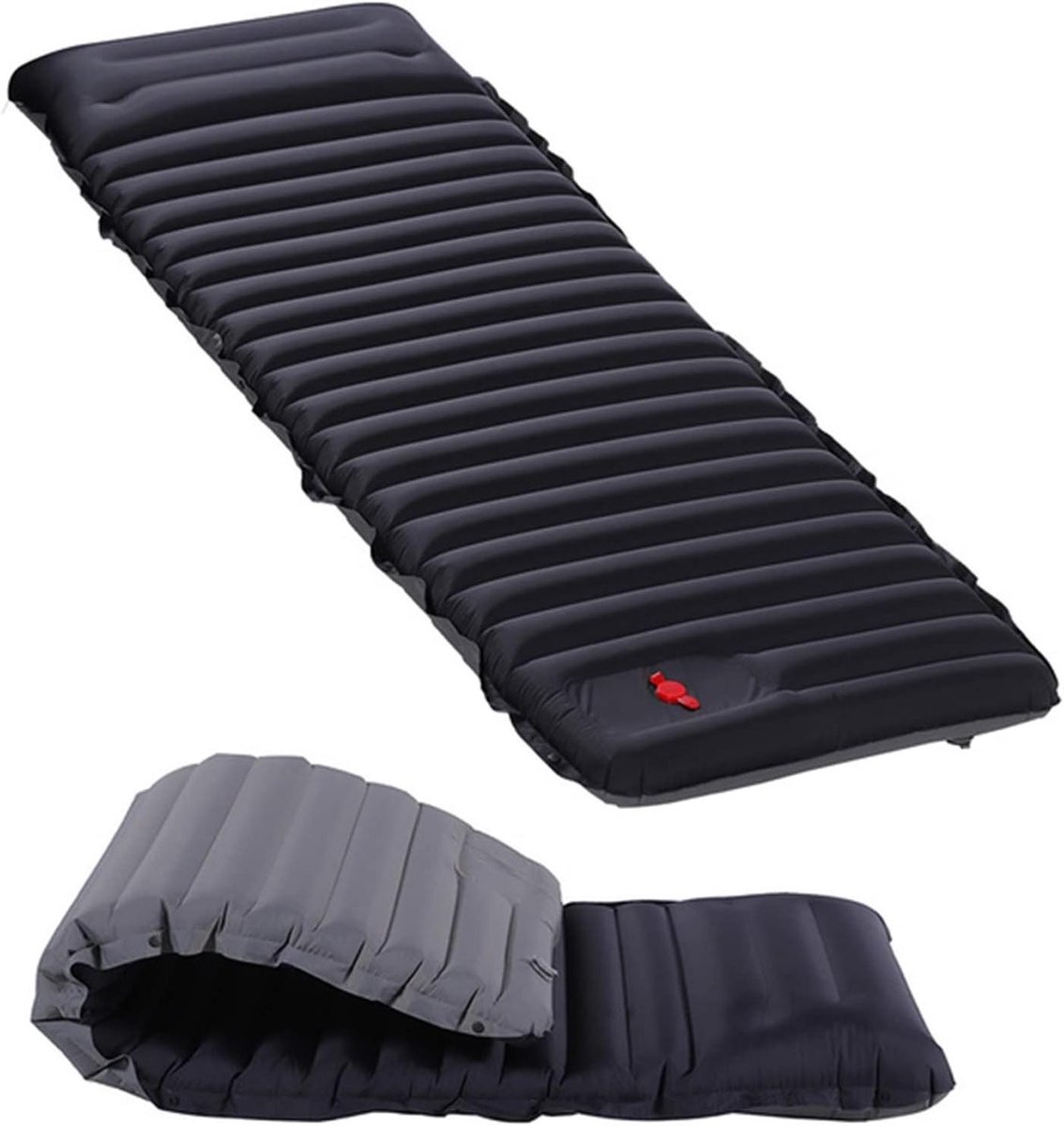 Camping slaapmat - Luchtbed - Comfortabel slapen - Ingebouwde voetpomp - 195x70cm - Zwart met grijs