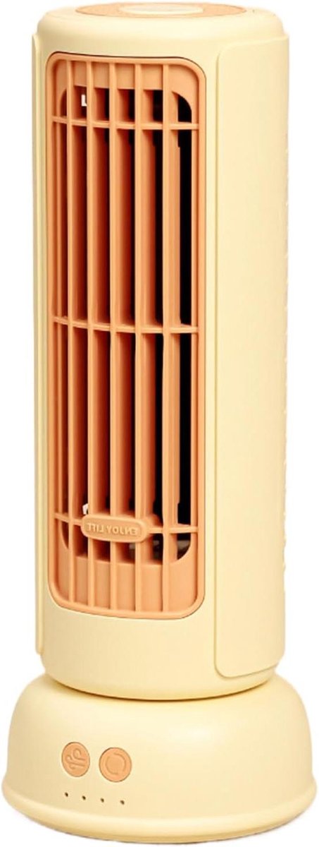 Torenventilator - Ventilator - Ruimte Koelen - Stille Werking - 26 cm Hoog - Geel