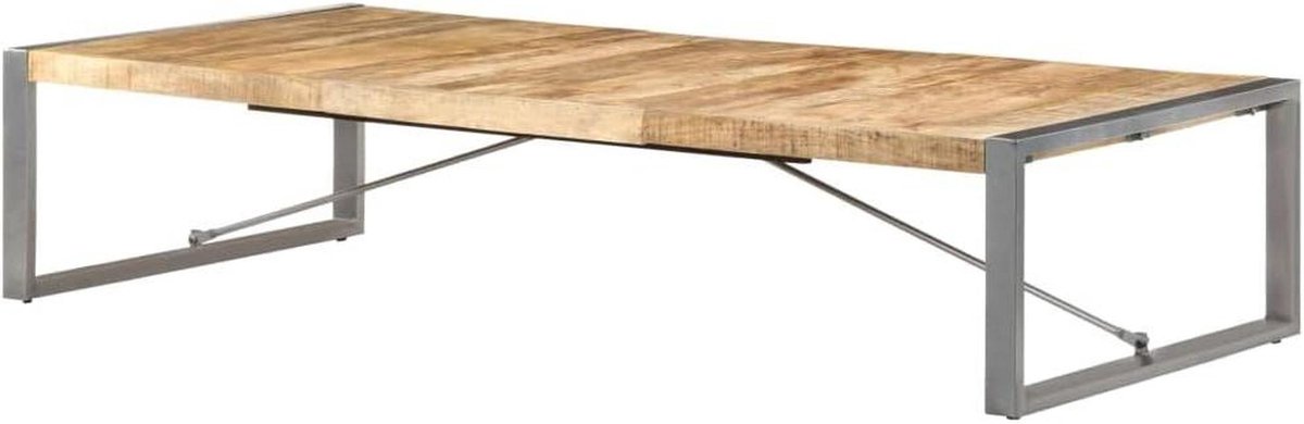 Massieve salontafel - Woonkamertafel hout - Woonkamer inrichten - Unieke houtnerf - 180x90x40 cm - Grijs