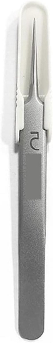 Pincet Set - Ontharingspincet Zwartweterverwijderaar - Precisie Werk - Keramisch Zandstraal Coating - 3 Stuks - Zilver