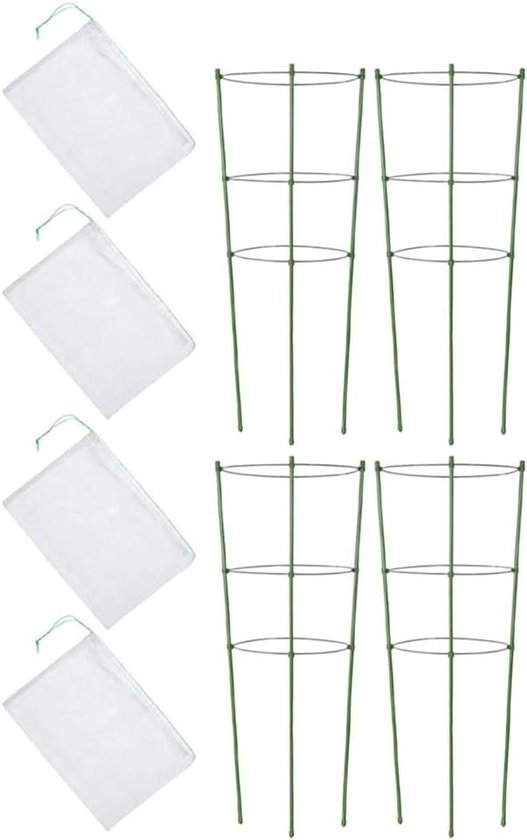 Plantensteun met Gaas - Plantenbeschermer Klimplantsteun - Planten Ondersteunen - UV-bestendig Ademend Gaas - 45 cm Diameter - Transparant