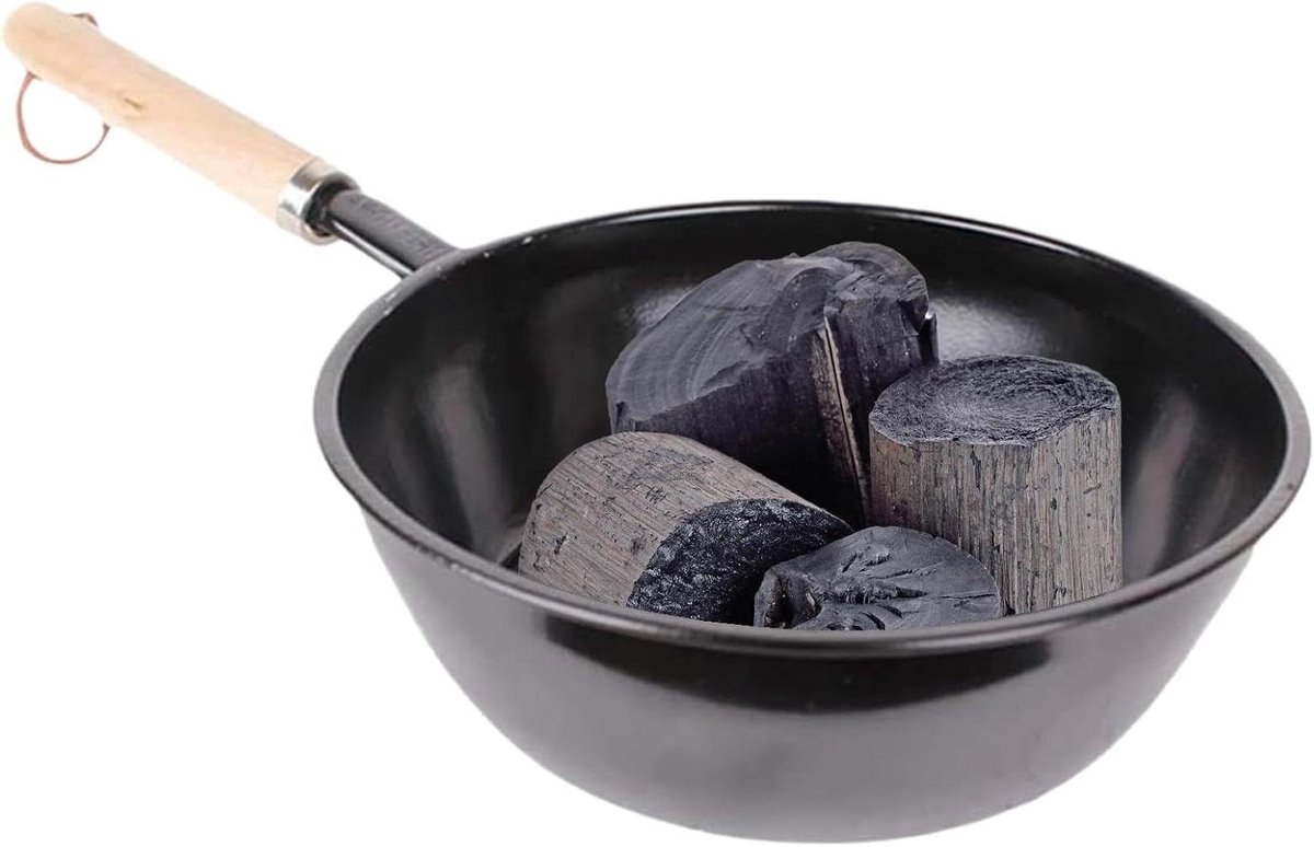 Houtskool Startmand - Barbecue Starter Pot - Barbecue Aanmaken - Holle Bodem - 15.8 cm - Zwart