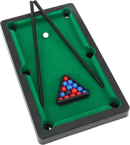 Mini Pooltafel - Bureaublad Speelgoed - Kinderspel - Compact en Duurzaam - 32 x 19 x 3 cm - Bruin van mini — afbeelding 4