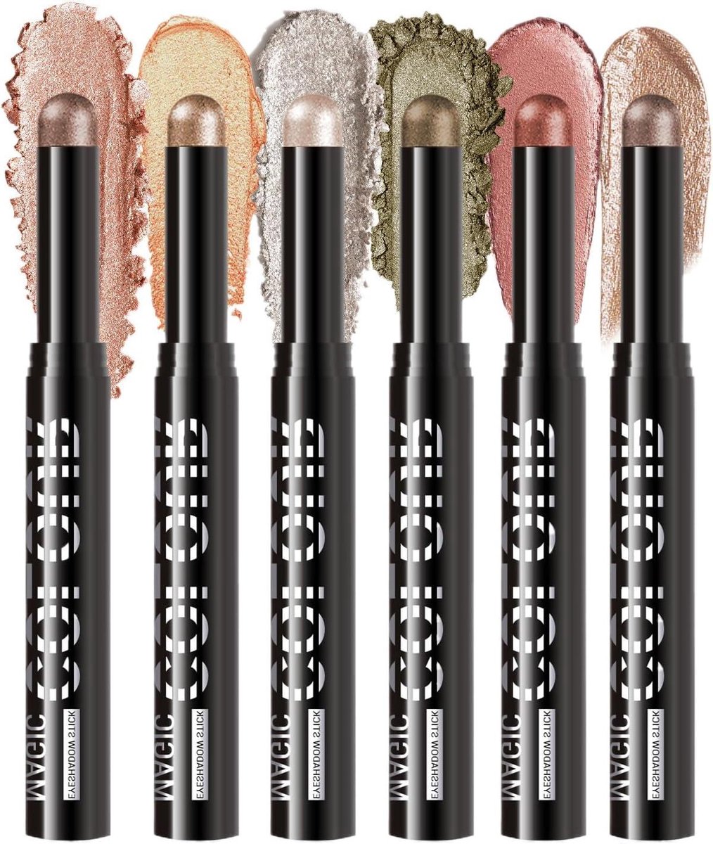 Oogschaduw Stick Set - Make-up Stift Potlood - Make-up Aanbrengen - Watervast Zweetbestendig - 6 Stuks - Diverse Tinten