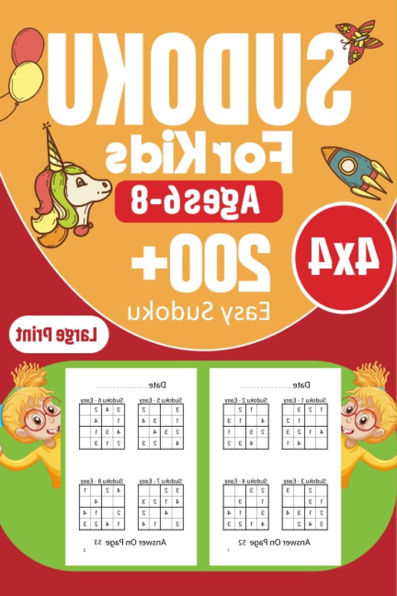 Kinder Sudoku Boek - Puzzelboek 4x4 - Cognitieve Ontwikkeling - 200+ Puzzels - 82 Pagina's - Niet gespecificeerd