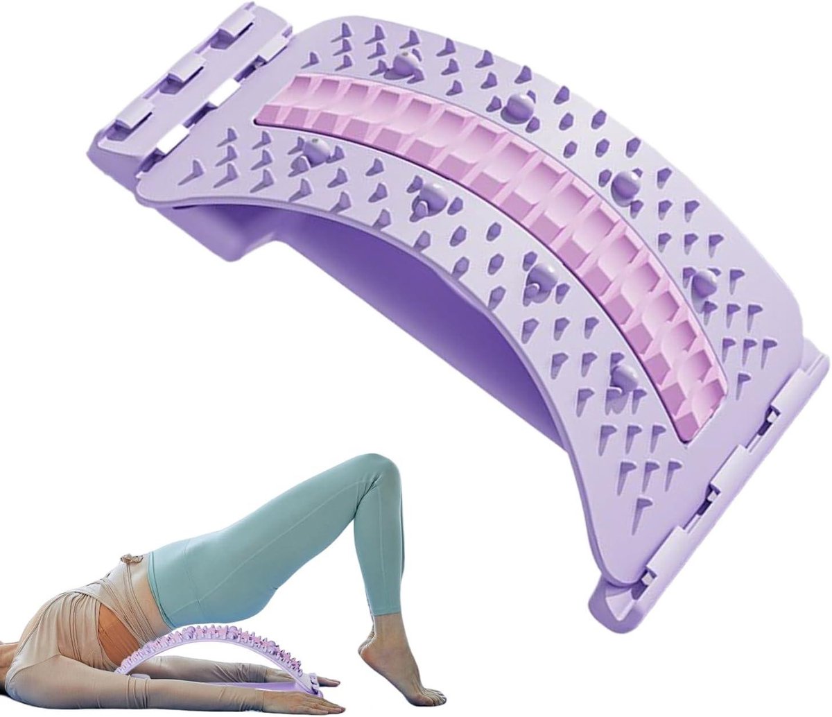 Rug Stretch Board - Lendensteun Rack - Houding Verbeteren - Magnetische Massage - 39 x 26 x 6 cm - Paars
