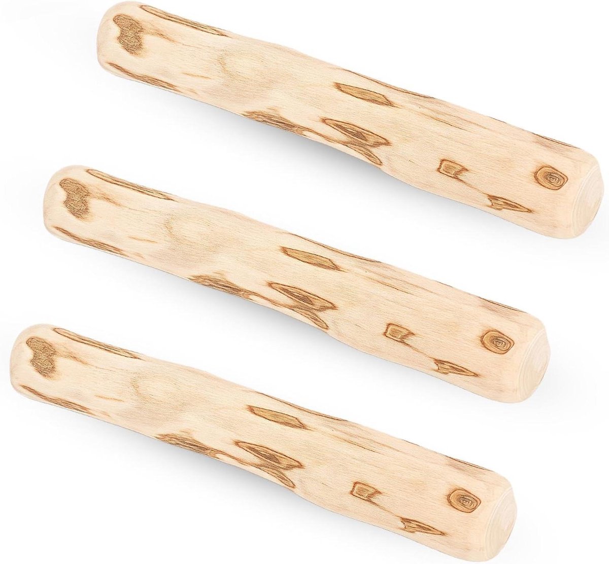 Honden Kauwstokken - Hout Kauwspeelgoed - Tandverzorging Hond - Natuurlijk Afbreekbaar - 3 Stuks - Houtkleur