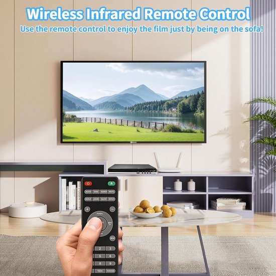Regiovrije DVD Speler - HD Mediaspeler - Thuisbioscoop Ervaring - Speelt Alle Regio's - 1080P HD - Zwart — afbeelding 3