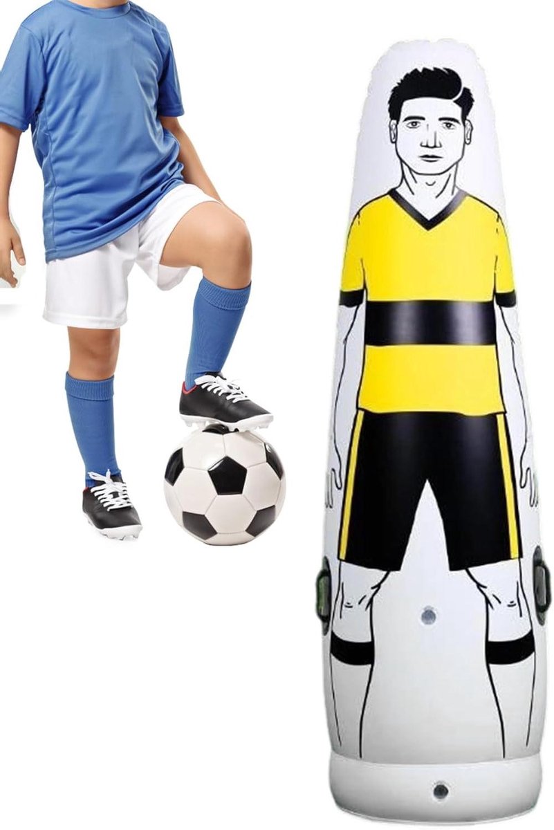 Voetbal Training Afweer - Trainingspop Voetbal - Behendigheid Trainen - Automatisch Oprichtend - 160 cm - Geel