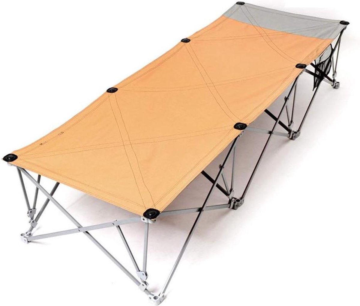 Opvouwbaar Campingbedje - Kinderbedje Draagbaar - Outdoor Ontspanning - Waterdichte Oxford Stof - 200 kg Capaciteit - Geel