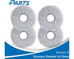 Ecovacs Deebot X2 Omni Dweilpads (4 Stuks, Plus.Parts® alternatief voor 201-2425-10B0)