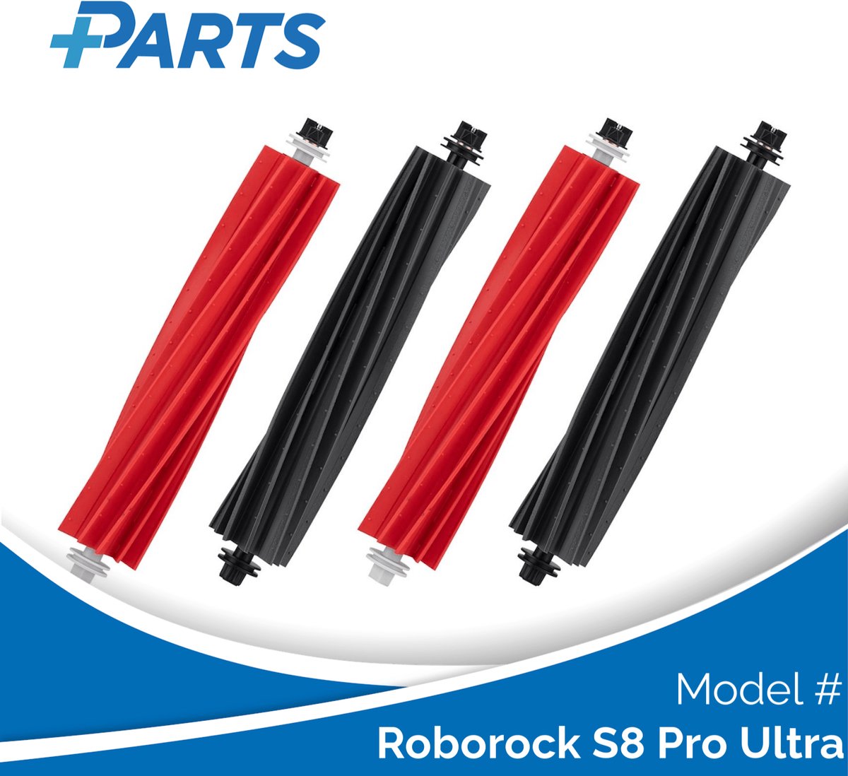 Roborock S8 Pro Ultra Borstels (4 Stuks, Plus.Parts® alternatief voor 8.02.0199)