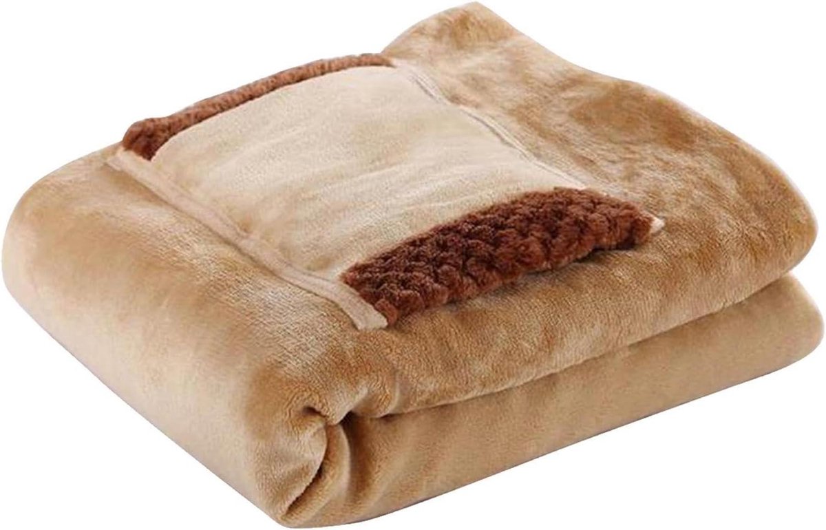 Elektrische Deken - Verwarmde Plaid - Warm Blijven - USB Aangedreven - 80x60cm - Camel
