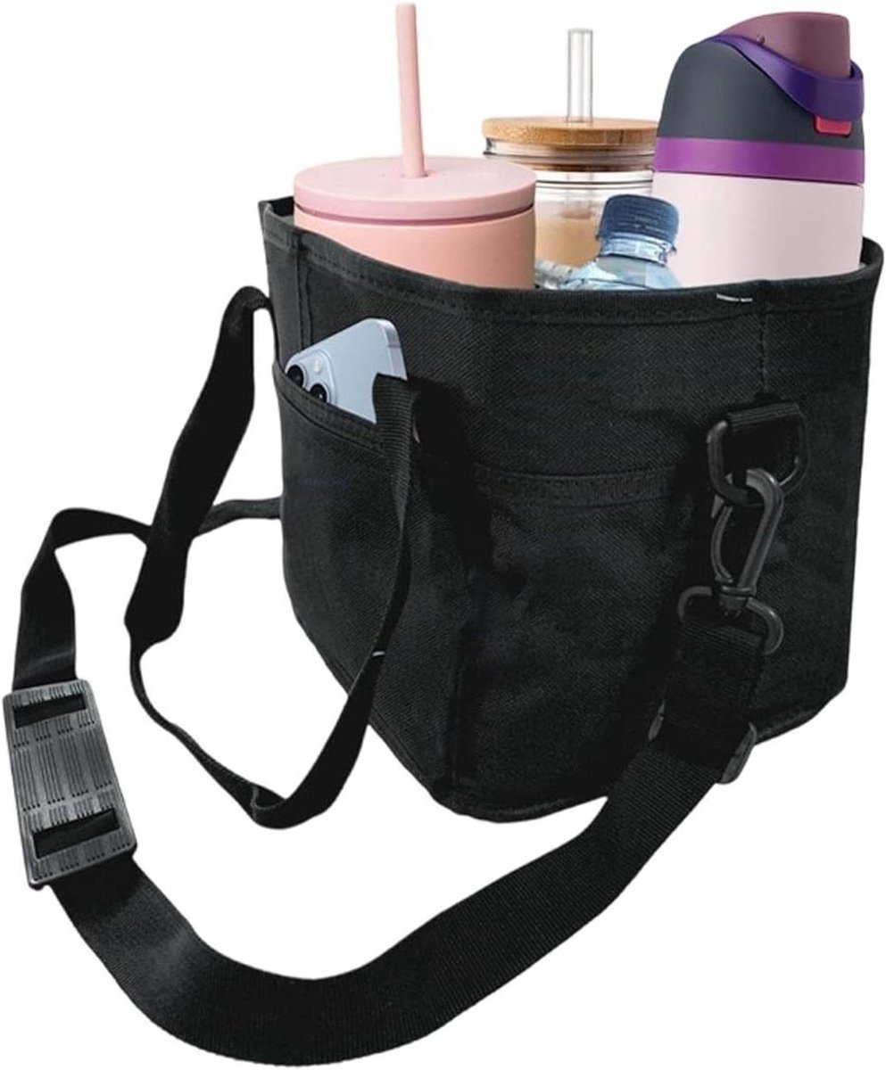 Draagtas Waterflessen - Fles Houder - Actieve Levensstijl - Verstelbare Schouderriem - 25 x 7 cm - Eff een