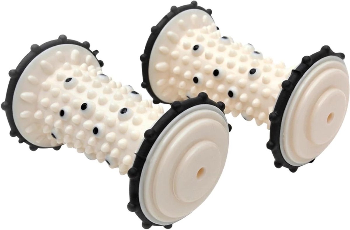 Voetmassage Rollers - Spierroller Beenroller - Voetontspanning - Magnetisch Massagepunt - 13 x 13 x 13 cm - Zwart Wit