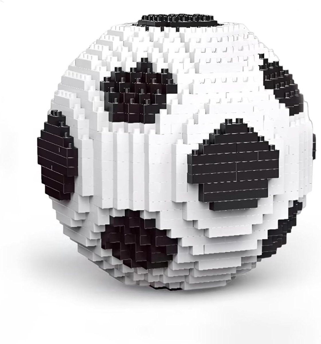 Voetbal Bouwstenen - 3D Puzzel - Creatief Hobby - Praktische Opbergruimte - 9.5 cm - Zwart wit