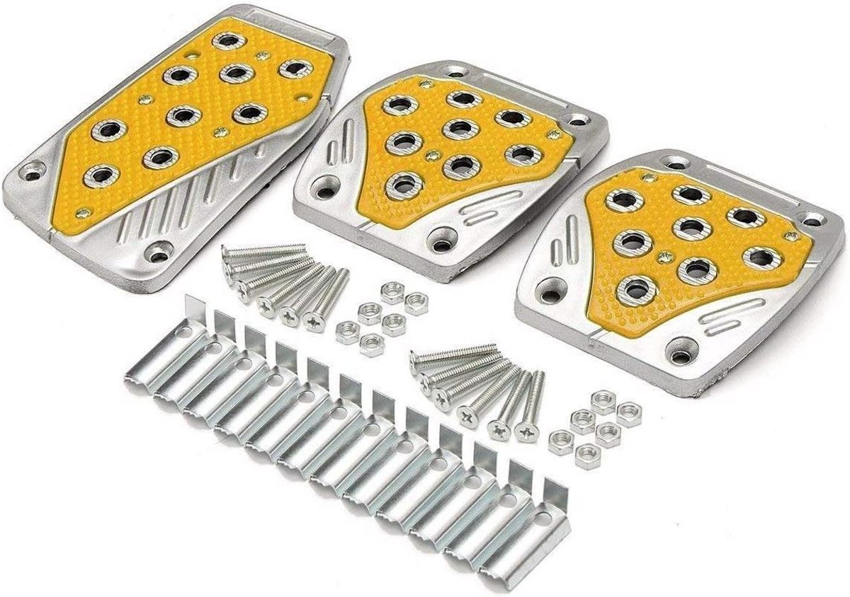 Auto Pedaalhoezen - Set van 3 - Veiliger Rijden - Antislip Grip - Universeel - Geel