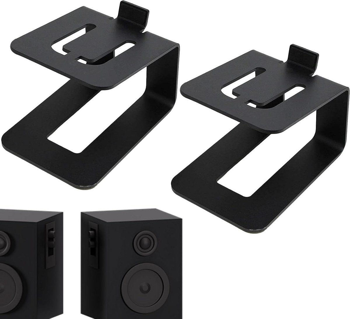 Metalen Speaker Stand - Boekenplank Stands - Ruimte Besparen - Trillingsbestendig Ontwerp - Voor 5-inch Speakers - Meerkleurig