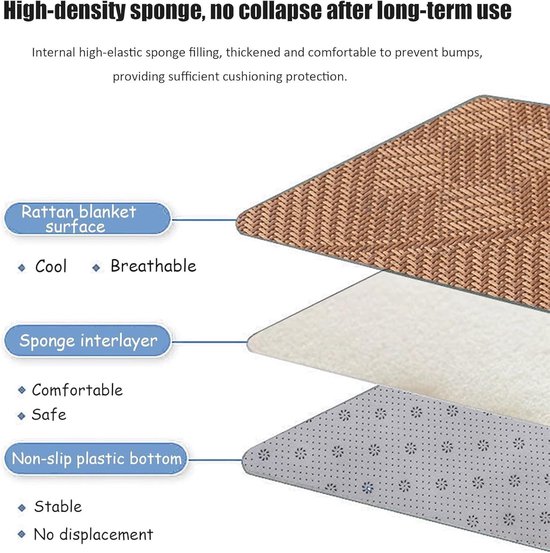 Japanse Futon Matras - Vloermatras Opvouwbaar - Flexibele Slaapplek - Ademend Rotan Oppervlak - 200x300cm - Niet gespecificeerd — afbeelding 3