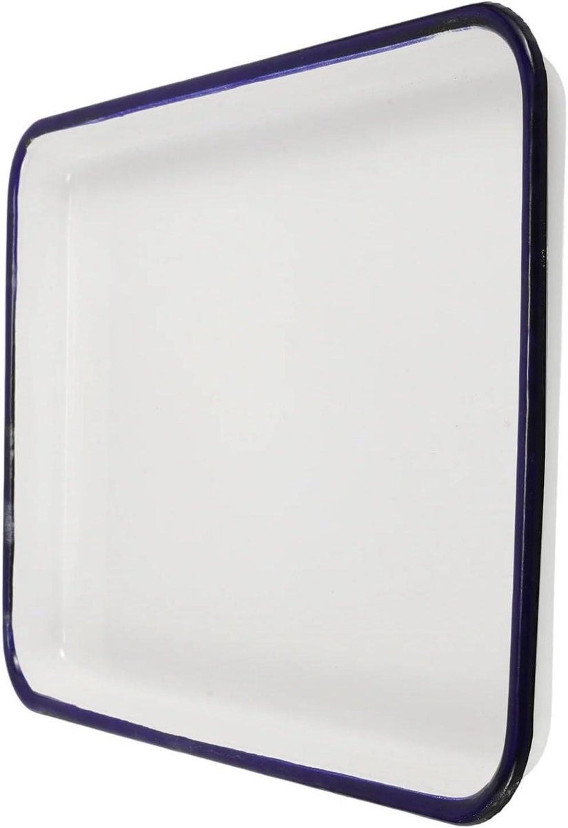 Emaille Bakpan - Serveerschaal - Pizza Brood Bakken - Snel Warmteoverdracht - 35.5 cm - Wit
