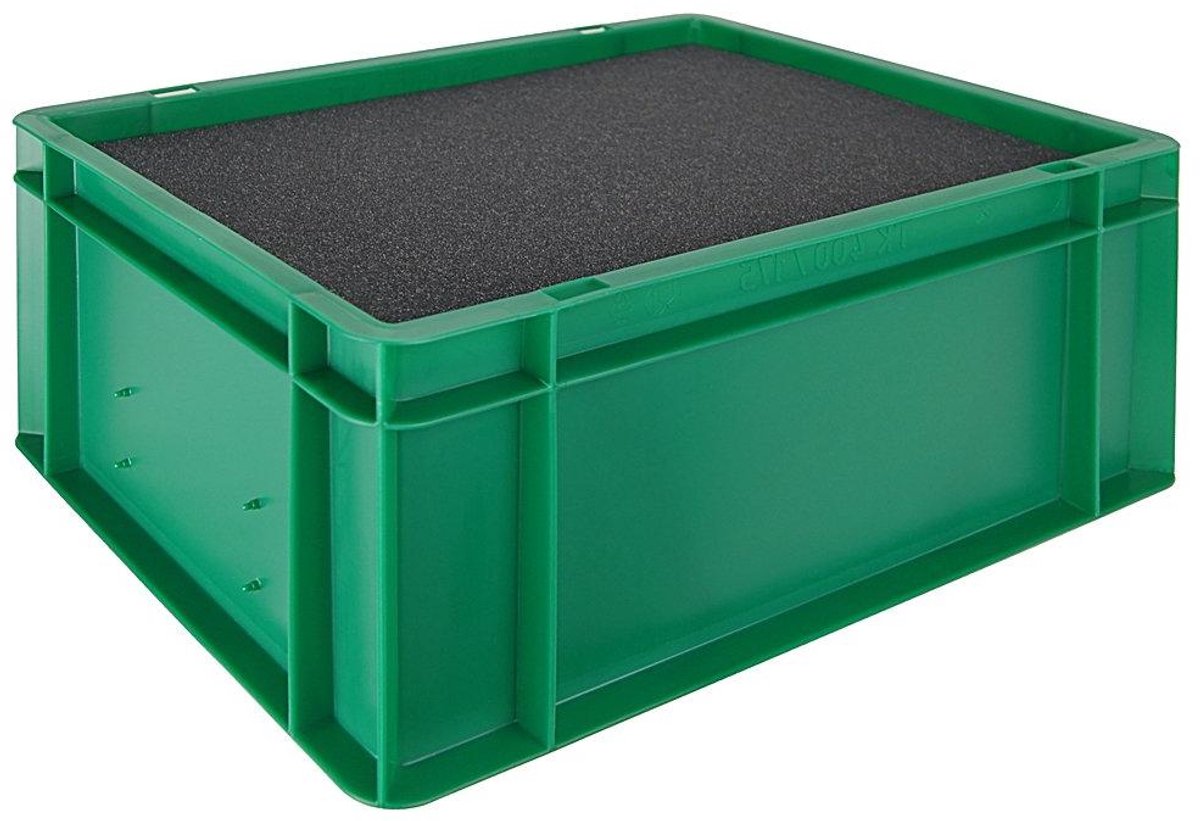 Opbergbox met schuim - Beschermkoffer - Gevoelige spullen - Aanpasbare indeling - 40x30x17.5 cm - Groen