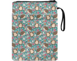 Belidome Hedgehogs Book Sleeve Pouch met Rits Voorzakken Boek Cover Wasbare Stof voor Paperback Hardcover Bijbel Leerboek Notebook
