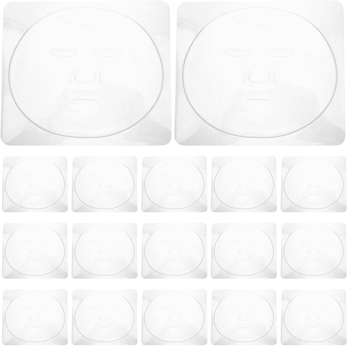 Gezichtsmasker Mallen - Herbruikbare Vormen - Zelf Maskers Maken - Gelijkmatige Applicatie - 20 Stuks - Transparant