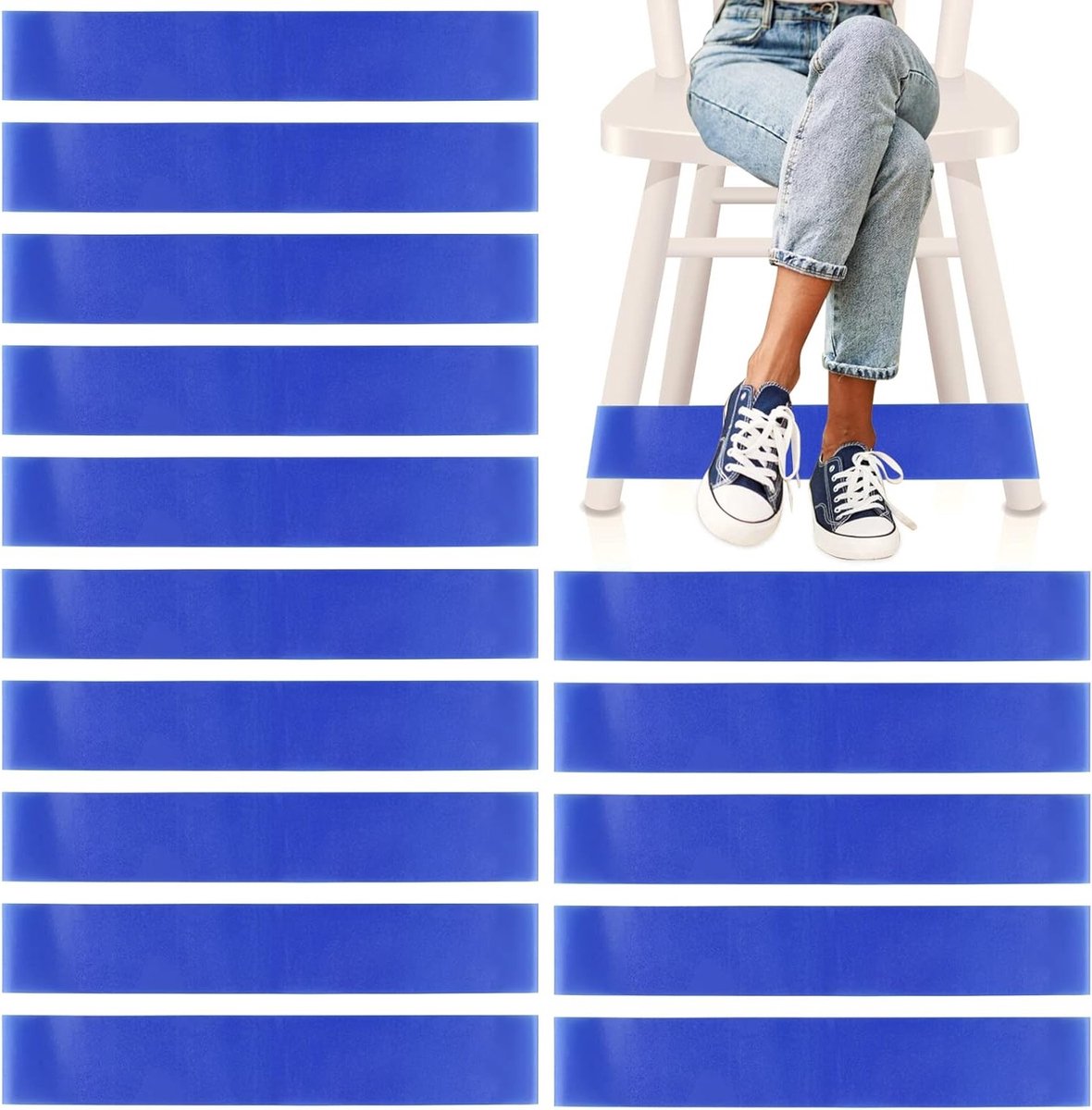 Set van 15 Kinder Stoelhoezen met Elastische Bandjes voor Klaslokalen en Meubilair - Flexibele Pasvorm in Blauw