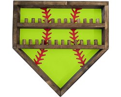 TsoLay Honkbalhouder vitrine honkbal vitrine honkbalhouders voor ballen display honkbal muur display box antival UV-bescherming groen