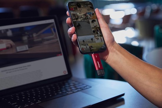 Draagbare SSD - Externe Opslag - Bestanden Overzetten - Dubbele USB A/C - 1TB - Rood/Zwart — afbeelding 3