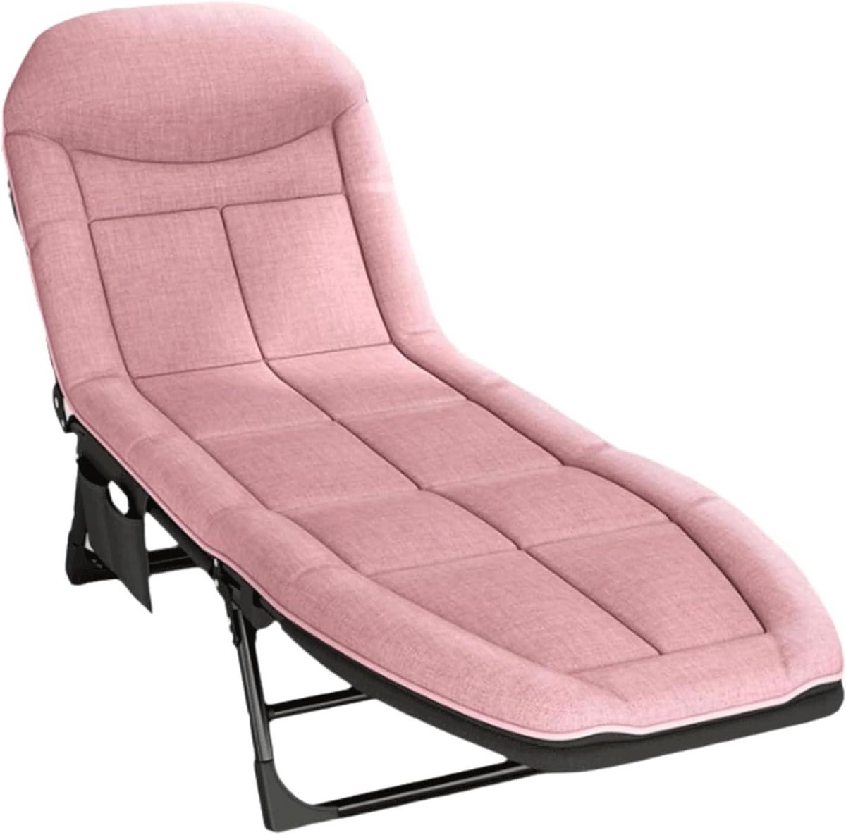 Opvouwbaar campingbed - Klapbed logeerbed - Ontspannen buiten - Verstelbare rugleuning - 180 x 60 cm - Grijs