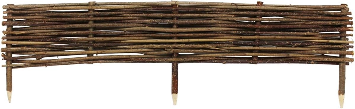 Bloembedomranding Hout - Tuinrand Palissade - Tuin Ordenen - Handgemaakt Hazelnoot - 100x10 cm - Natuurlijk