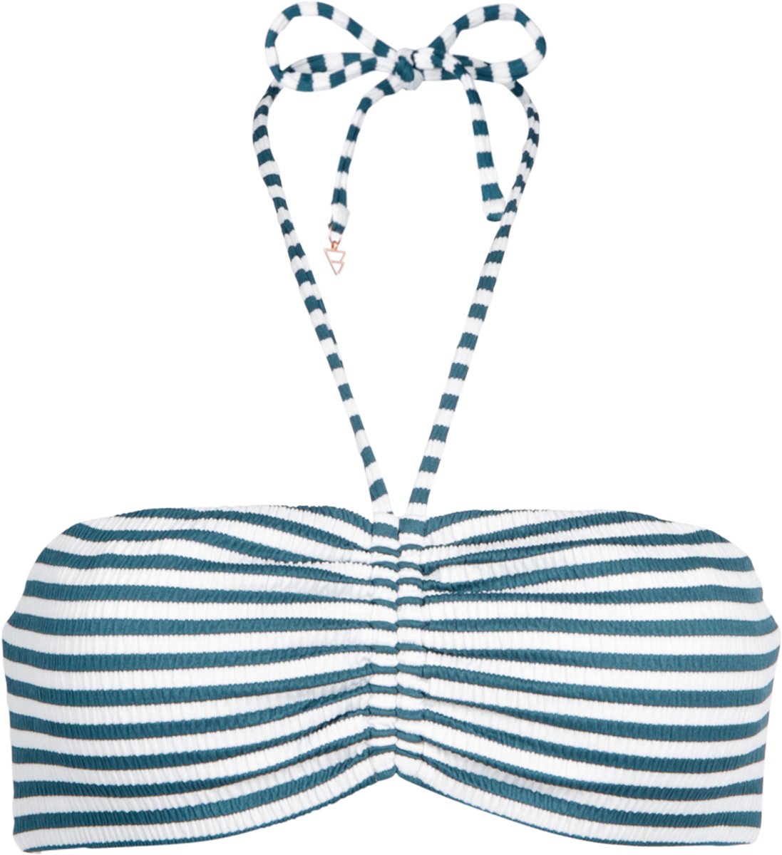 Brunotti Suus-Stripe Bikini Topje Snow Dames Bandeau Bikini Top Uitneembare Vulling Multiway 42 Wit