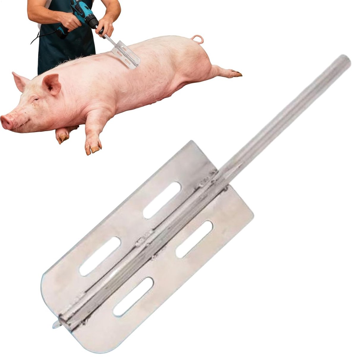 Vee Ontharingsgereedschap - Varkenskrabber Trimmer - Slagerij Werk - Roestvrij Staal Constructie - 25 cm Lengte
