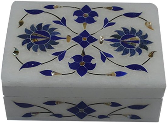 Inlay Doos Marmeren Opbergdoos - Handgemaakte Doos - Decoratief Gebruik - Inlay ...
