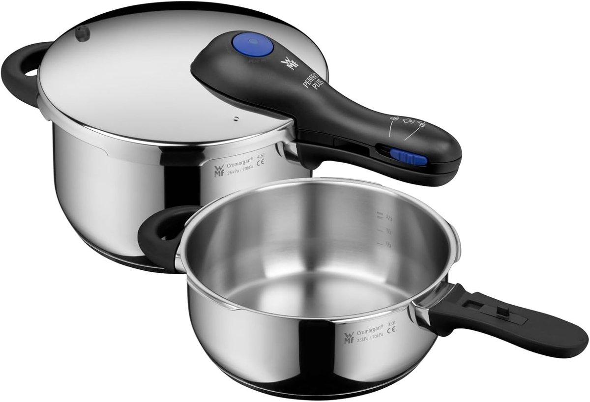 Snelkookpan Set - Drukpan - Snel Koken - Twee Kookstanden - 4.5L + 3L - Roestvrij Staal