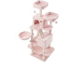 Feandrea - Krabpaal - Kattenboom - 13 Krabpalen - 2 Platforms - 2 Grotten - Mand en Hangmat