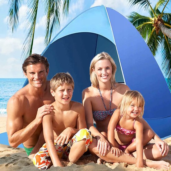 Strandtent - Pop-up Tent - Zonbescherming & Waterdicht - Automatisch Openen - Lichtgewicht - 160x150x110cm - Voor Strand, Kamperen & Picknick - Geschikt voor 2-3 personen van Merkloos — afbeelding 3