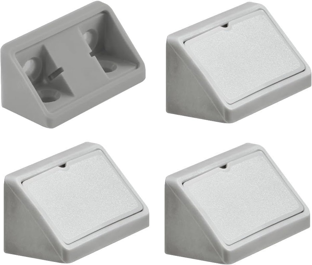 Hoekverbinders - Corpusverbinders Meubelverbinders - Meubelreparatie - Dubbele Versterking - 44 mm - Grijs