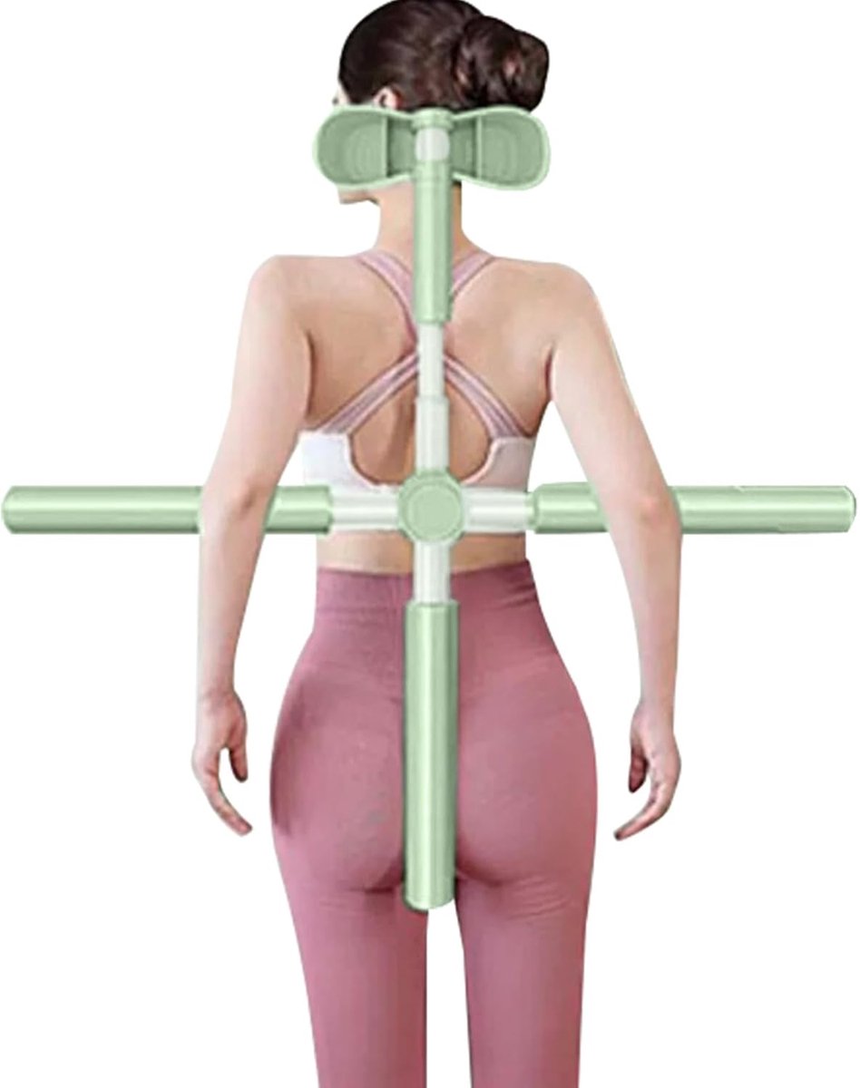 Trainingsstaaf - Oefenstaaf Yoga - Houding Correctie - Verstelbare Lengte - ca. 76 cm - Groen