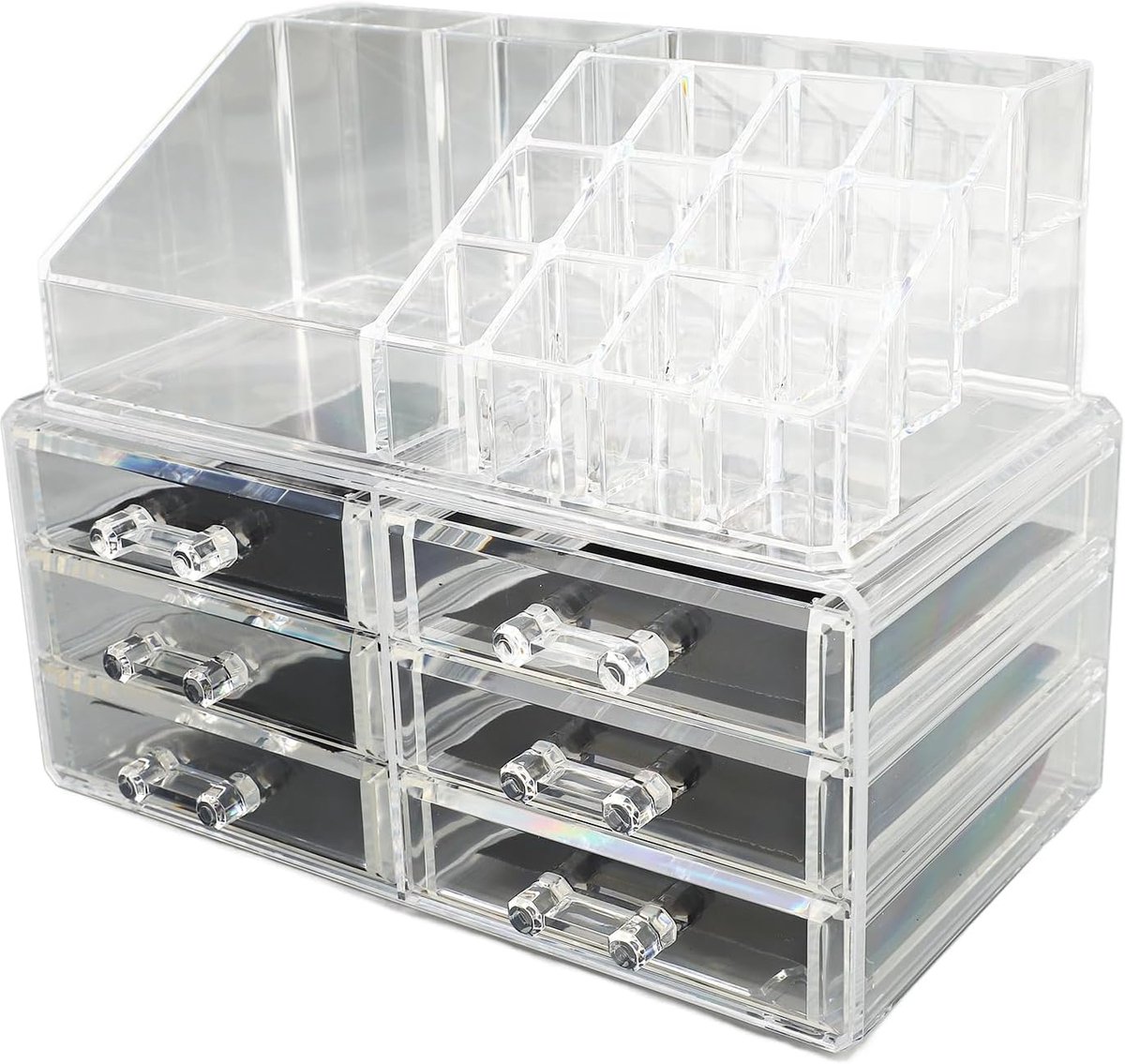 Make-up Organizer - Cosmetica Opberger - Sieraden Opslag - Stapelbaar Ontwerp - 27 x 20 x 16 cm - Transparant