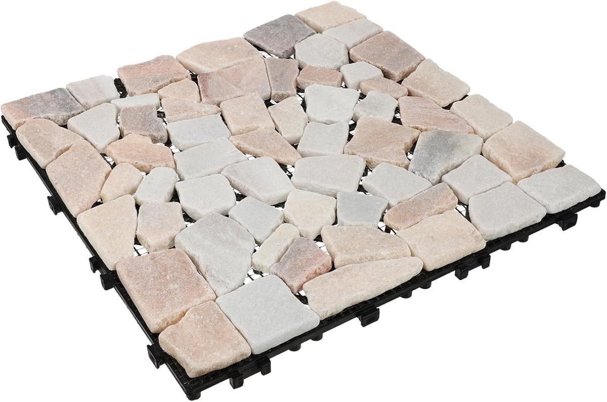 Terrasvloertegels In Elkaar - Buiten vloerstenen - Tuin balkon aanleg - Corrosiebestendig waterdicht - 30x30x2cm - Roze