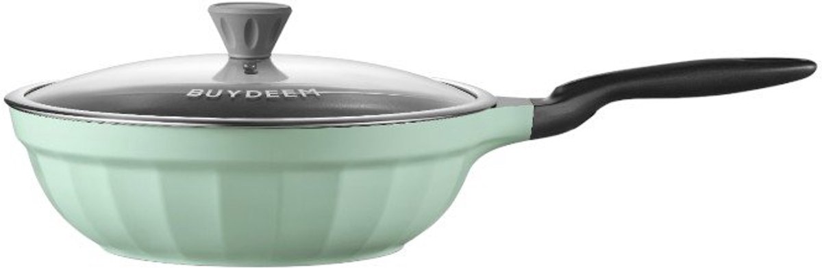 BUYDEEM CP102 - Aluminium Koekenpan - Cozy Greenish - Niet-aanbaklaag - 30 cm