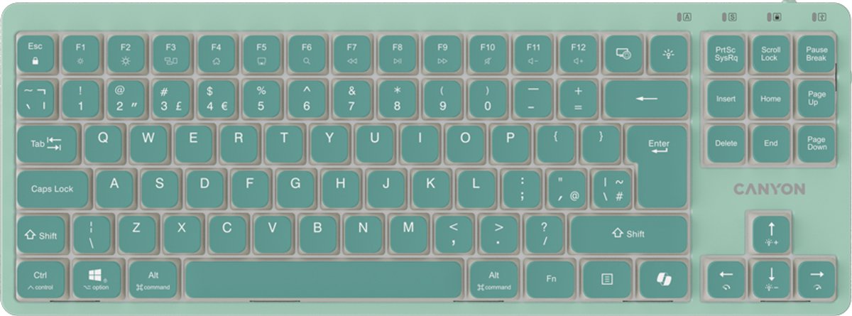 Canyon OnType 10 - Mechanisch Toetsenbord - TKL - Laag Profiel - Groen
